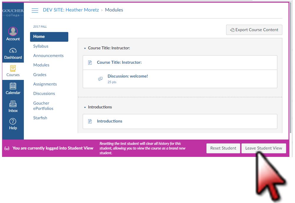See the Student View of your course site: Open your course site. Click Settings in the left column.