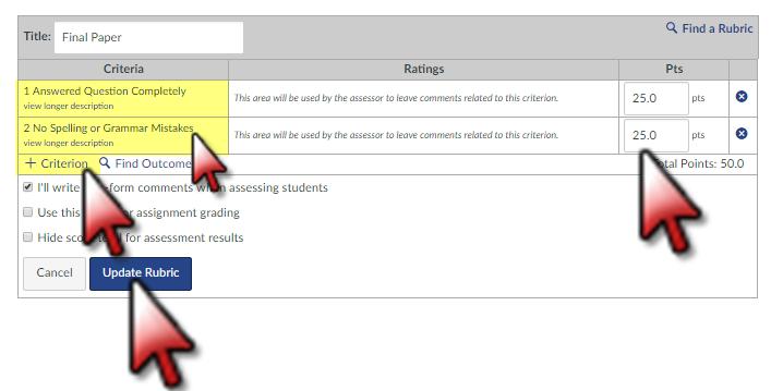 2. Click the Edit button to change points or add content. Click the Publish button to make the graded item visible to the students. 3.