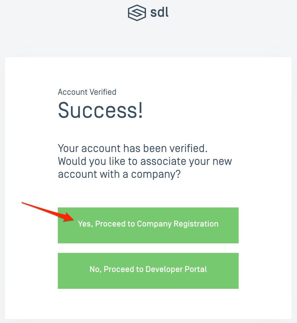 After clicking the Verify Email button, your developer profile has been created!