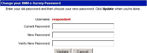 2. You will get a page to change your password.