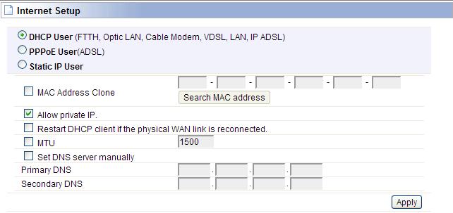 3 Internet Setup We have discussed this setting on 4.