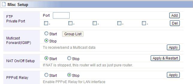 5.3.5 Routing Table You can add or delete the static routing rules here. 5.