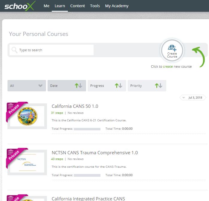 Accessing your Courses Once you have enrolled your course listing will show your Personal Courses.