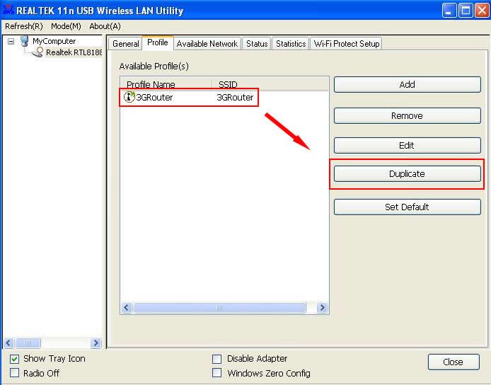 3.1.4 Make a copy of existing profile If you need to make a copy of a specific profile, you can use this function.