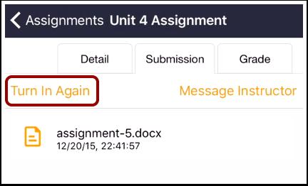 Resubmit Assignment Tap the