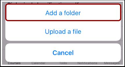 Add Folder To create a new folder, tap the Add