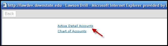 l. Account Enter a value of select from Drop Down: Click Active Detail