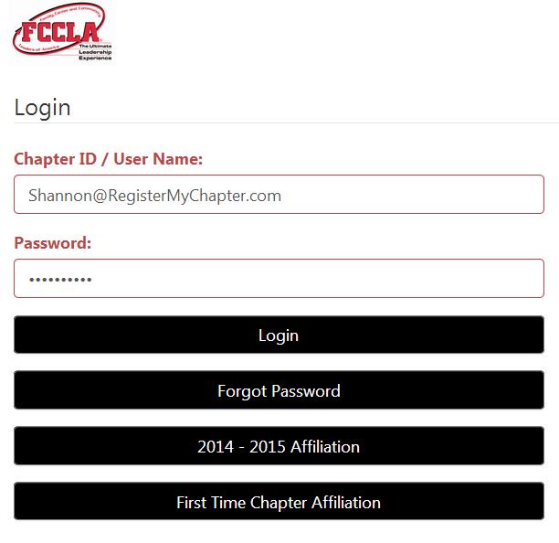 How to Login to the National Affiliation System: As a State Adviser, you received an email from National FCCLA with your Login Credentials.