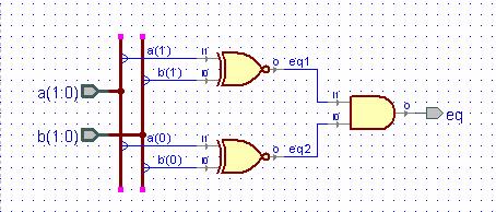 20 Example 4 Example 4 Equality Detector In this example we will design a 2-bit equality detector using two NAND gates and an AND gate.
