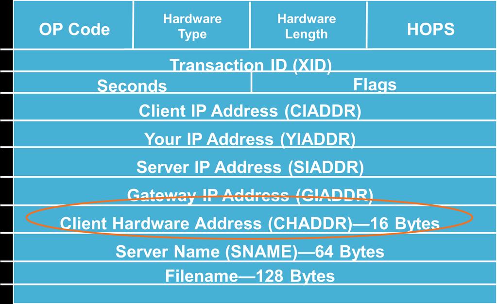 What if the attack used the same interface MAC address, but changed the client hardware address in the request?