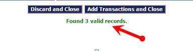 The dialog box will show if records are accepted as valid.