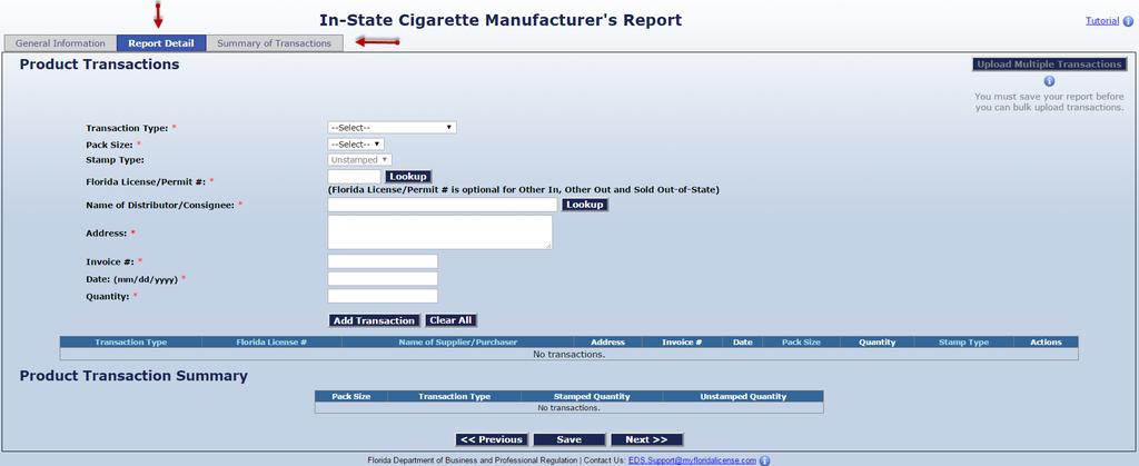 Differences from Paper Reporting The In-State Manufacturer s Monthly Report combines the three pages of the paper