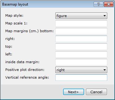 This dialog is the first dialog in the base map layout wizard. The type of Map style that you choose here will reflect the type of dialogs to follow.