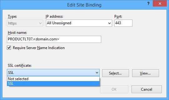 Select the website configured for https and edit the port; specify 443 in