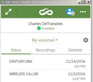 The called party is now added to the conference. 3.7 Voicemail Screen This screen is where your voice mail, on demand call recordings, and mailbox greetings are accessed/managed.