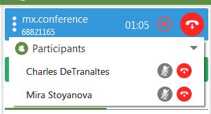 Example of an Outlook calendar invite: To start the conference: 1. Click the desired conference. 2. Click the start icon 3.
