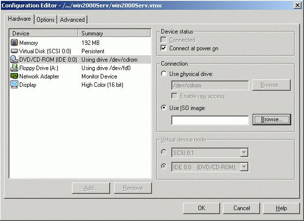 4. Make sure the virtual CD-ROM is set to