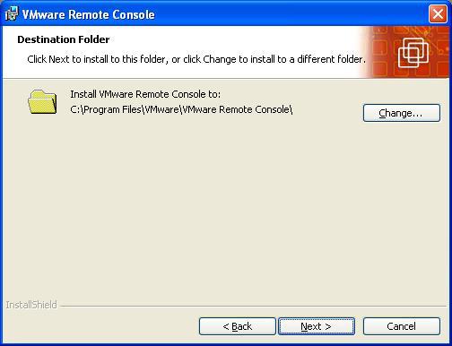 5. Select a destination folder to install the remote console to and then