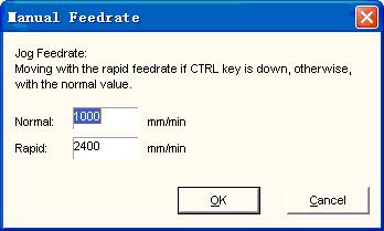 Figure 4-12 Manual Feedrate Dialogue Customer can modify the speed according to the instructions of dialogue Auto Mode Feed rate.