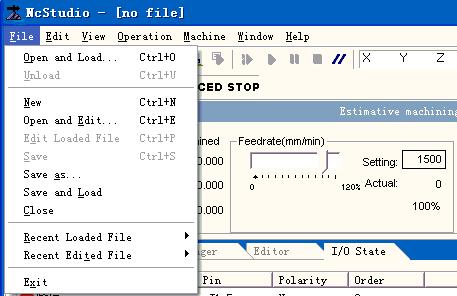 5.1 "File" menu This menu includes order options used to operate file. Figure 5-1: "File" menu The two former items of pulled down menu is used to load or unload the procedure files.