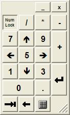 Select the Toggle Keypad button to switch between the Number Keypad view and the