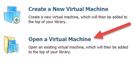 4. Click Open a Virtual Machine. 5. Navigate to the C:\VM-WA2639 folder, right click the file with extension as vmx and select Open. 6.