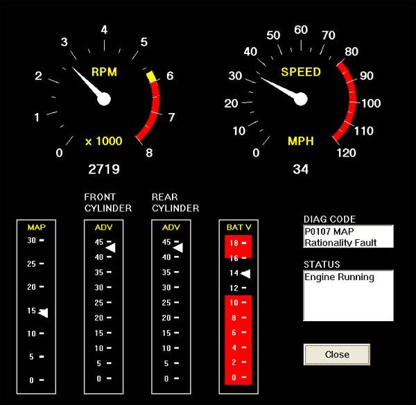 Figure 1 Real Time Engine Data Display Figure 2 Units Selection DATA LOGGING CHART DISPLAY You can also display data logged by the TC88A unit on a chart recorder type screen.