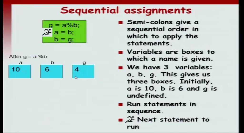 (Refer Slide Time: 12:17) Another small thing that we have used in the code is sequential assignment.