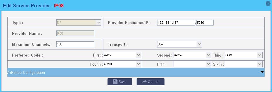 The transplant protocol type for VoIP data package, default is UDP. Please make sure TCP is enabled in PBX Settings -> SIP Settings before using TCP.