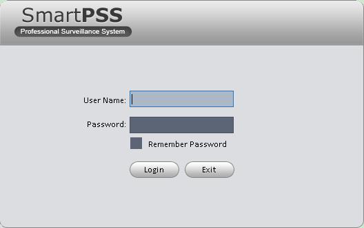 Login to Smart PSS Software 1. Double Click the Shortcut the technician put on your desktop; it should look like this: 2. The system will prompt you to login.