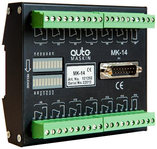 Optional expansion modules Relay unit MK-14 In addition to the nine relays found on the RK-66 terminal board, an optional relay unit may be connected.