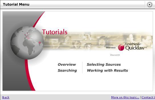 View Quicklaw "tips and tricks" videos at youtube.com/lexisnexiscanada (search for "Quicklaw"). Related Links Help Located in the left-hand panel of most search forms, the How do I?