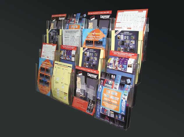 Poster & Sign Display Wall Brochure System 16 Compartment A4 Brochure System A superbly innovative product allowing for infinite flexibility in displaying literature.