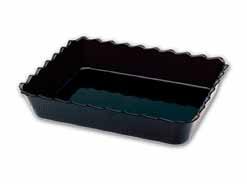 Deli Service & Food Presentation Scallop Bowls & Trays Superior strength food contact black S.A.N acrylic bowls.