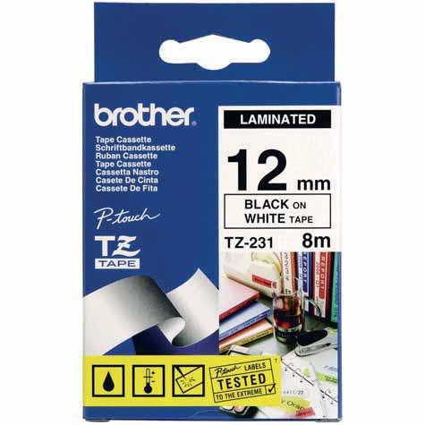 Pricing & Ticketing Labellers & Accessories Labelling Tape Brother labels are laminated with both heatproof and waterproof properties. Suitable for use with P-Touch 1280 and 2100.