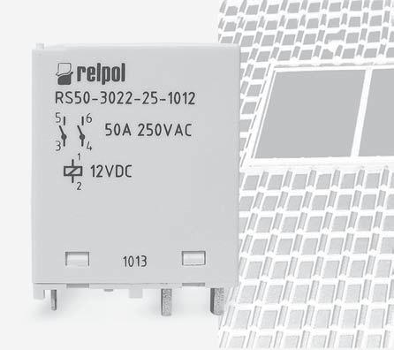 156 RS35, RS50 industrial relays for solar systems Mounting Relays RS35, RS50 are designed for direct PCB mounting.