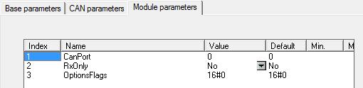 Internal PLC (CODESYS V2) Element CanPort Description Select slot for the optional CAN module.