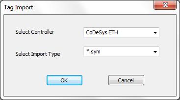 Internal PLC (CODESYS V2) Import Symbol Files in JMobile Studio JMobile Tag Editor supports direct import of CODESYS V2 symbol file for an automatic and faster definition of the Tags.