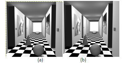 MSE = (MSEL + MSER)/2 The MSE was converted into Peak-Signal to Noise Ratio according to the formula When we apply the method for the corridor stereoscopic image we have the following result Fig 1.
