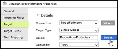 29 : Import Data Target Insert field 9. On the canvas, drag a connection between the Source and Target. Fig.