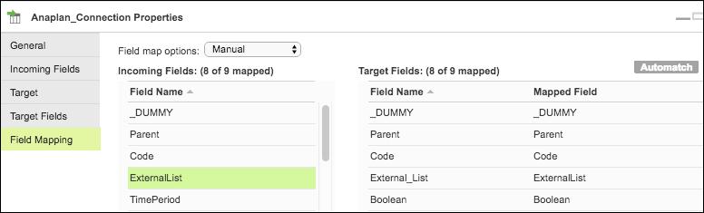 Fig. 31 : Import Data Map the fields 7.3 VALIDATING AND RUNNING THE MAPPING 1. To make sure the mapping is valid, click Save > Save and Continue.