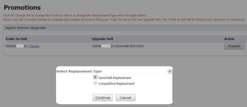 If you chose to delay the trade-in during the Secure Upgrade Plus process, you will have a pending task displayed in the To Do List on the right side of the Service Management page.