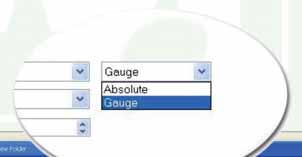 Changing from Gauge to Absolute Reference Q : How do I change from Gauge to Absolute reference?