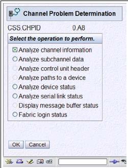 Finding the permanent WWPN for the FCP CHPID(3) Select the Analyze Channel