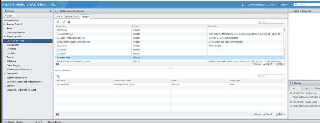 Add an Active Directory User as an Administrator 11. From the vsphere Web Client Home menu, select Administration. 12.