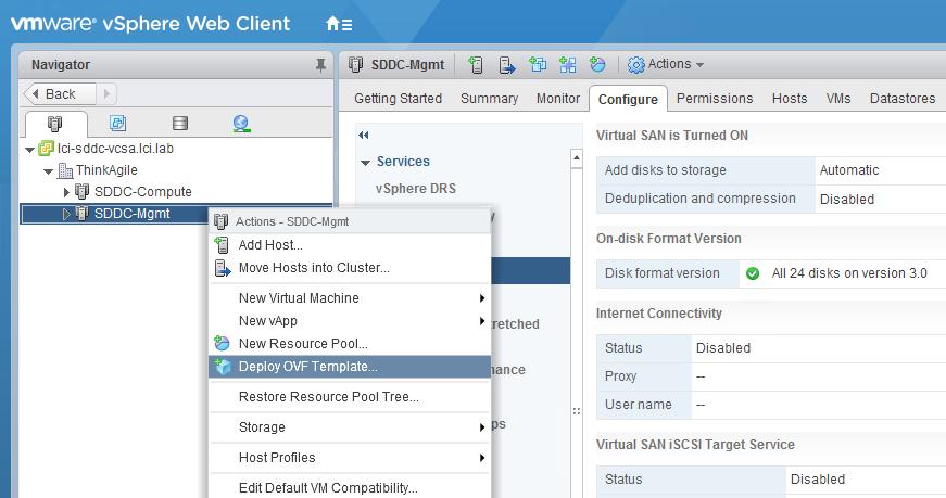 1. From the vsphere Web Client Home menu, navigate to Hosts and Clusters. 2.