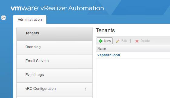 Create a New vrealize Automation Tenant 1. In a web browser, navigate to the vrealize Automation virtual appliance (in this example, https://sddc-vra.lci.lab). 2.