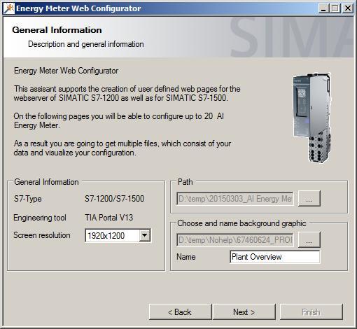 4 Configuring the Application Example 4.3 Generating web pages using the Energy Meter Web Configurator 4.