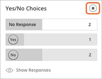 Select Polling to open the poll overview. 2. Select Show Responses to show the responses to all attendees. 3.