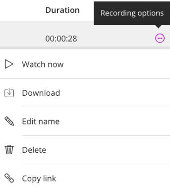 If sharing a file such as a PowerPoint presentation, allow 8 seconds for the recording to include the shared file before proceeding. ACCESS AND VIEW RECORDINGS: 1.